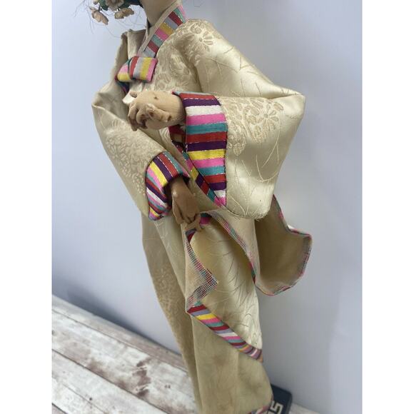 Vintage Large GEISHA GIRL In Hanbok Handmade Asian Art Sculpture Statue 20" - Picture 9 of 12